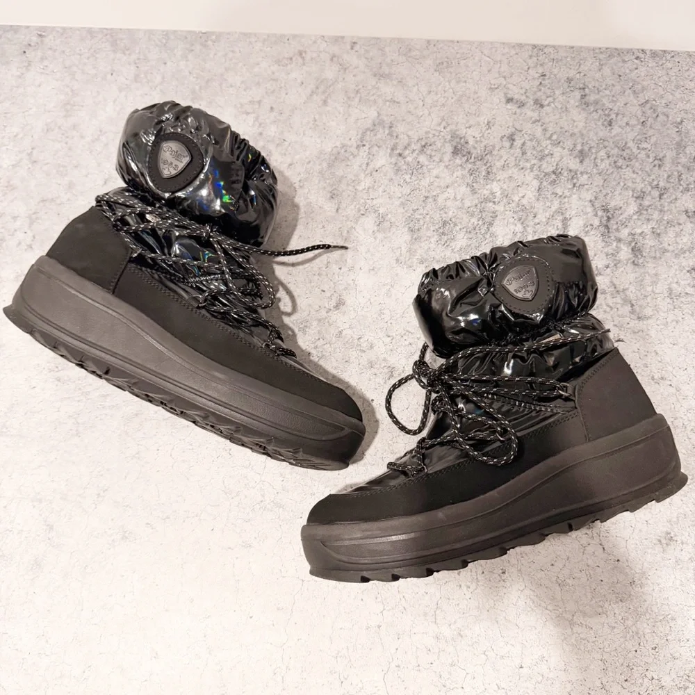 PAJAR Women's Taya Nylon Lace-Up Boot Snow Black Size 9 - 9.5